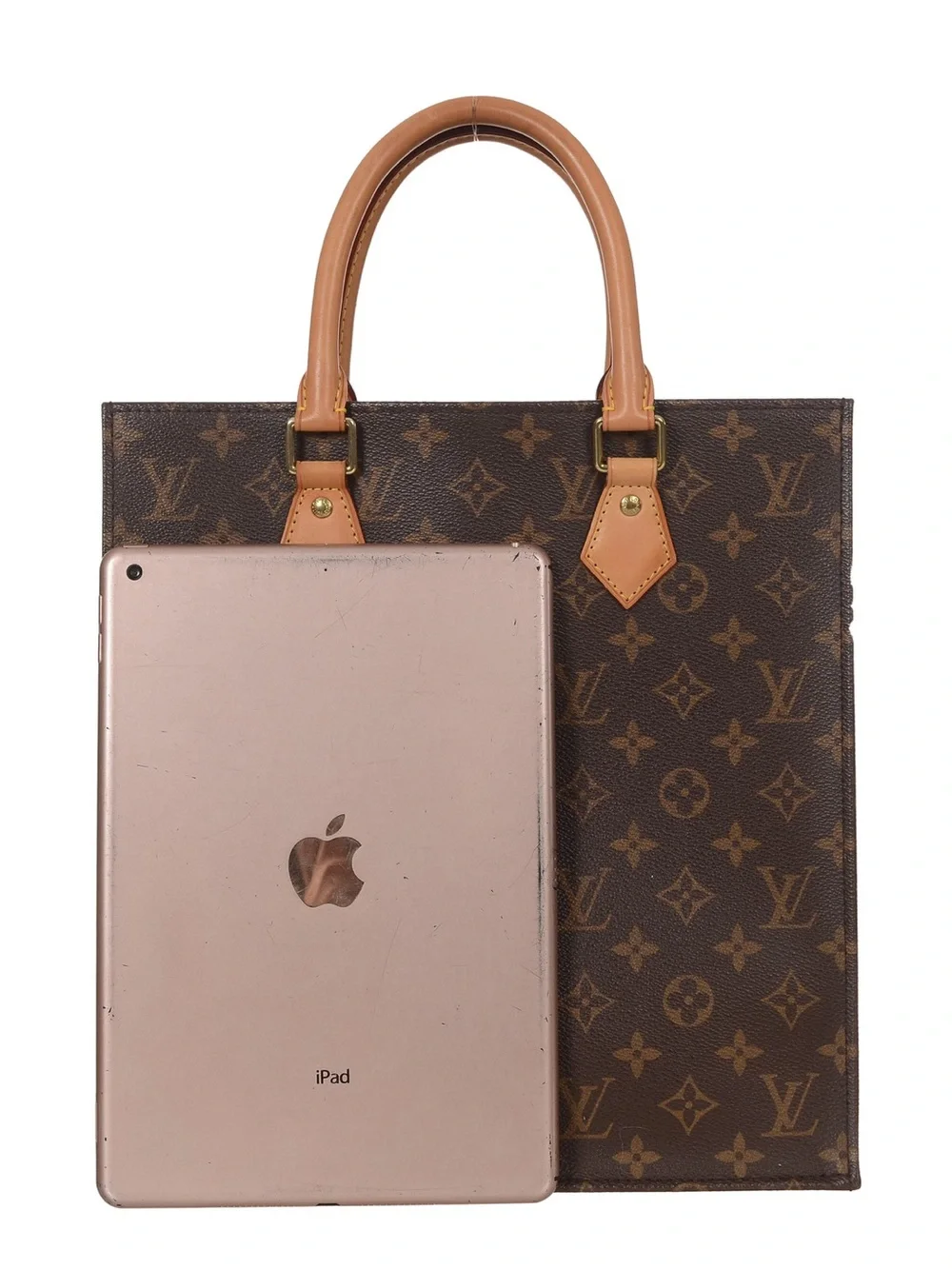 ♥️ Louis Vuitton Brown Sac Plat Envelope Monogram  Vertical Tote Bag♥️